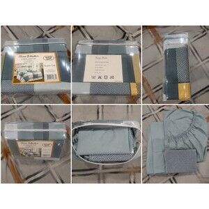 Home Collection 6-Piece Queen Sheet Set Plaid Blue/Gray/Yellow Bedding